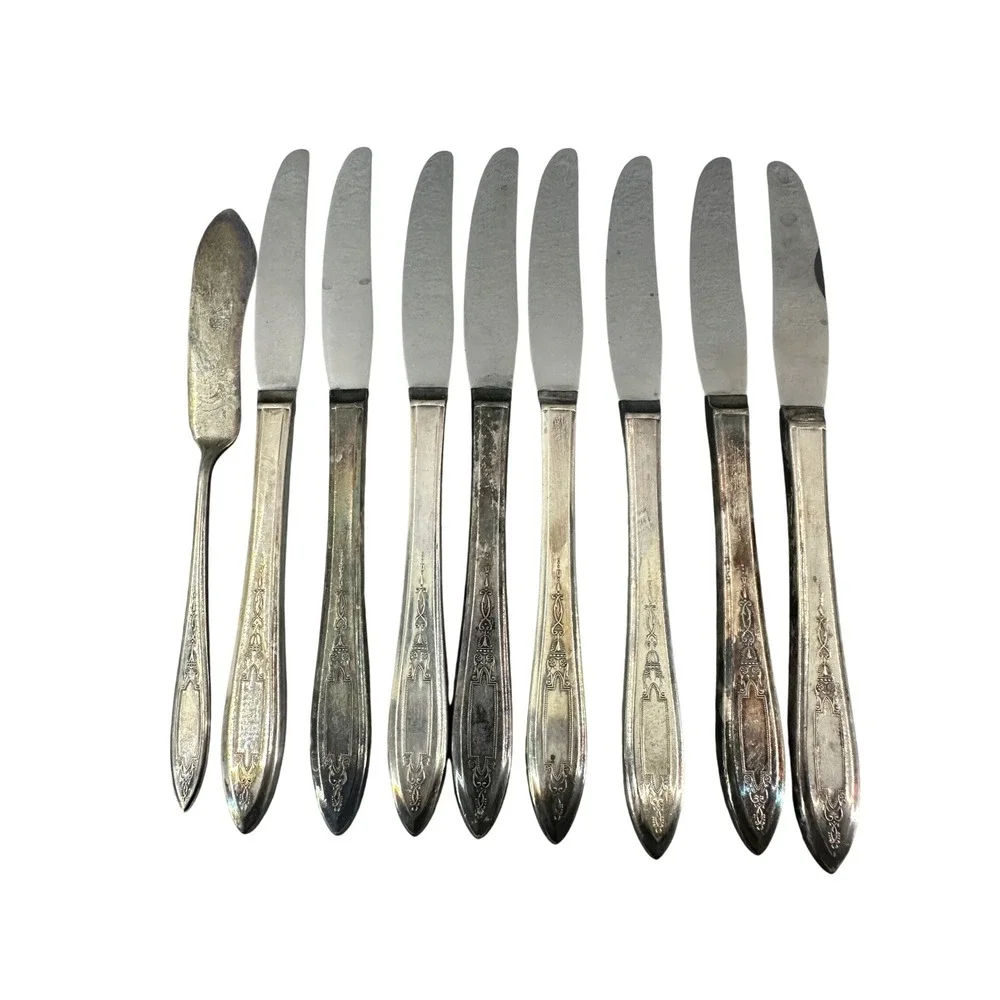 17pc Knives Spoons Vtg Wm Rogers Oneida Silverplate Debutante‎ Grandeur Princess